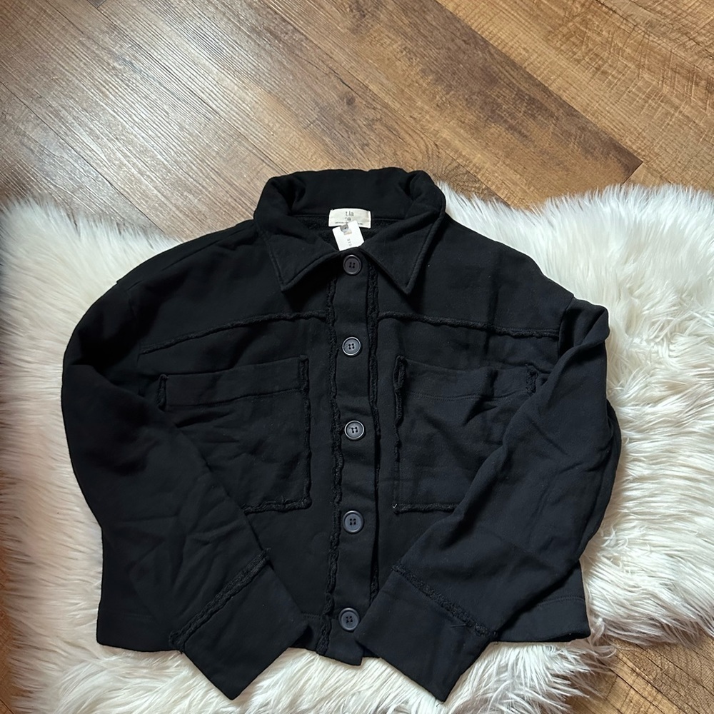 ANTHROPOLOGIE Black Eamon Shirt Jacket - Picture 2 of 4